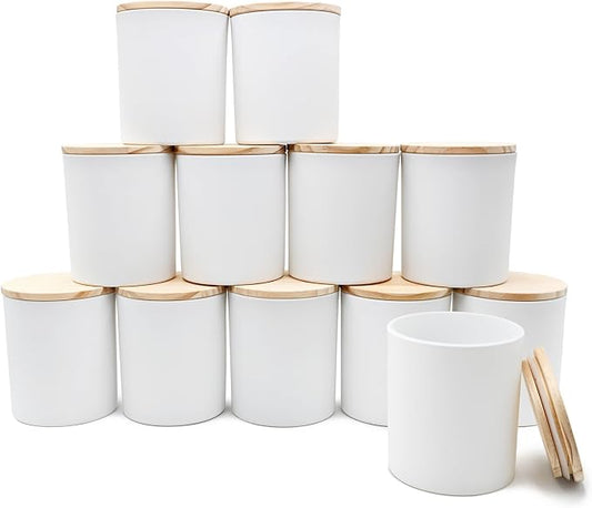 SHOWIN 14 OZ Thick Candle Jars for Making Candles 12 Pcs, 3 Wick Empty Jars by Showin
