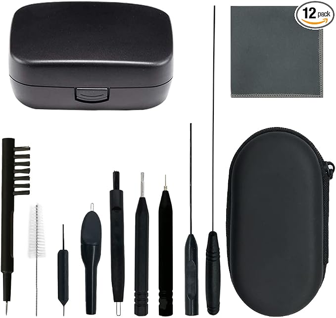 12 Pieces Hearing Aid Cleaning Brush Kits Tools by Aierting