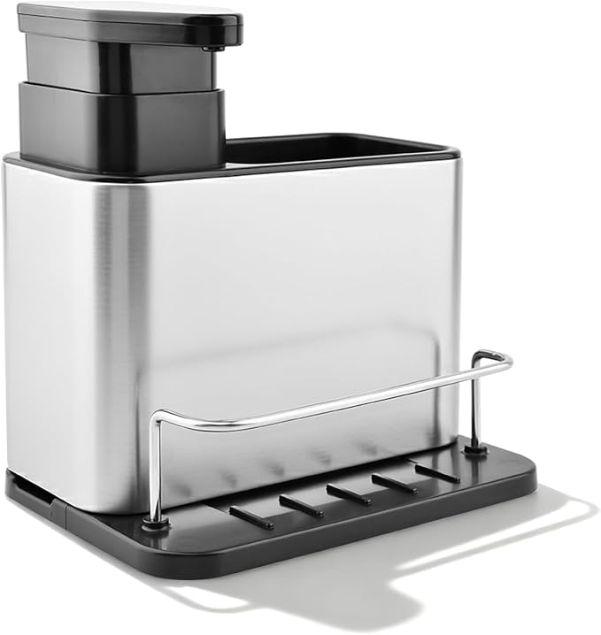 Soap Dispenser for Kitchen Sink, Stainless Steel 3-in-1 Sponge Holder for - Image 9