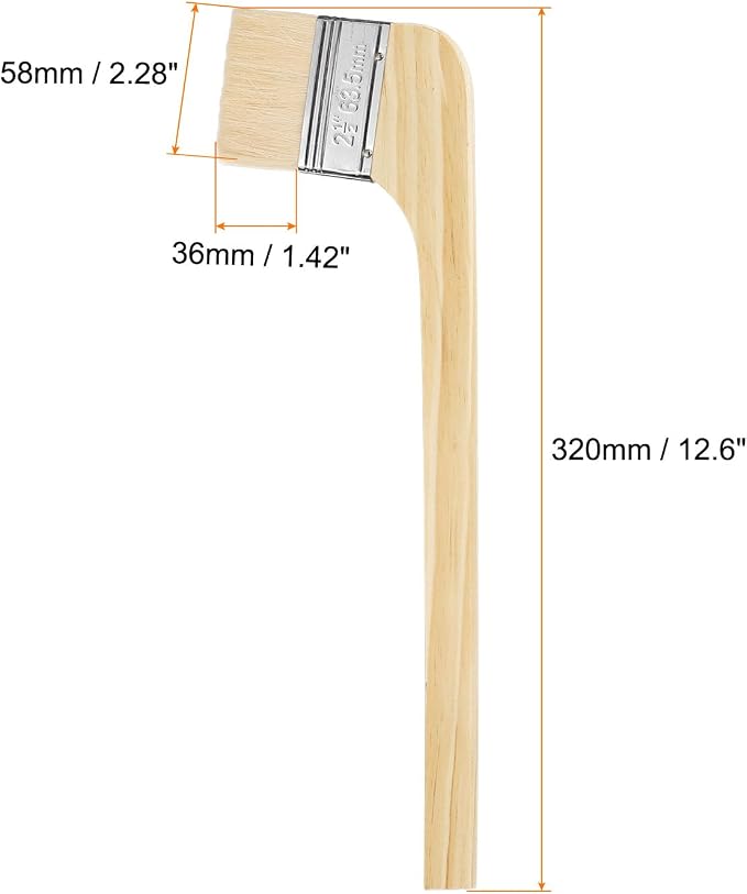 HARFINGTON Paint Brush 2Pcs 2.5" Brush Width Soft Wool Variety Angled Bend - Image 2