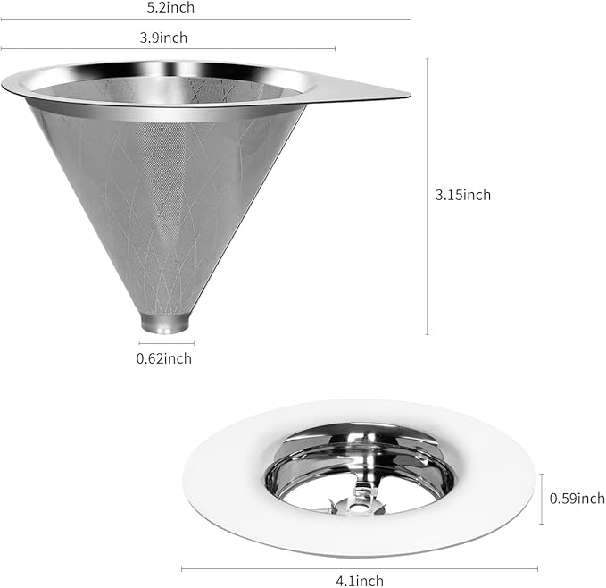 LHS Pour Over Coffee Dripper Reusable Coffee Filter Paperless Coffee Filter - Image 3
