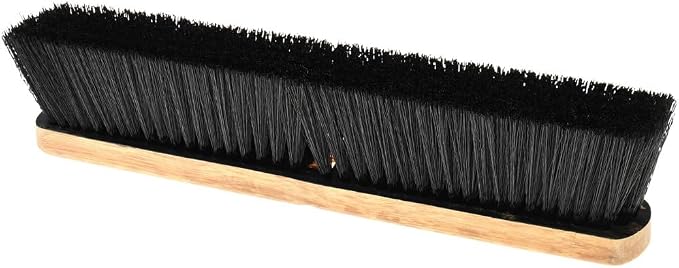 PRO SOURCE 18" Push Broom Head: Poly Bristles, Threaded Wood Block - Image 2