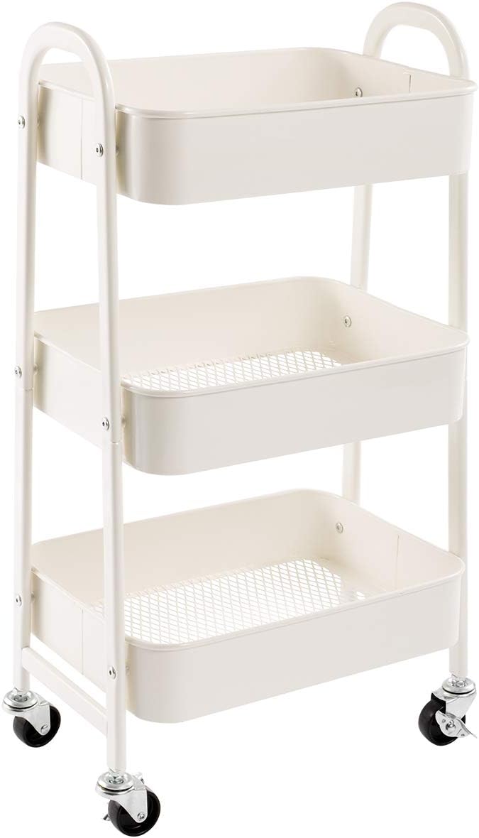 AGTEK Makeup Cart, Movable Rolling Organizer Cart by AGTEK
