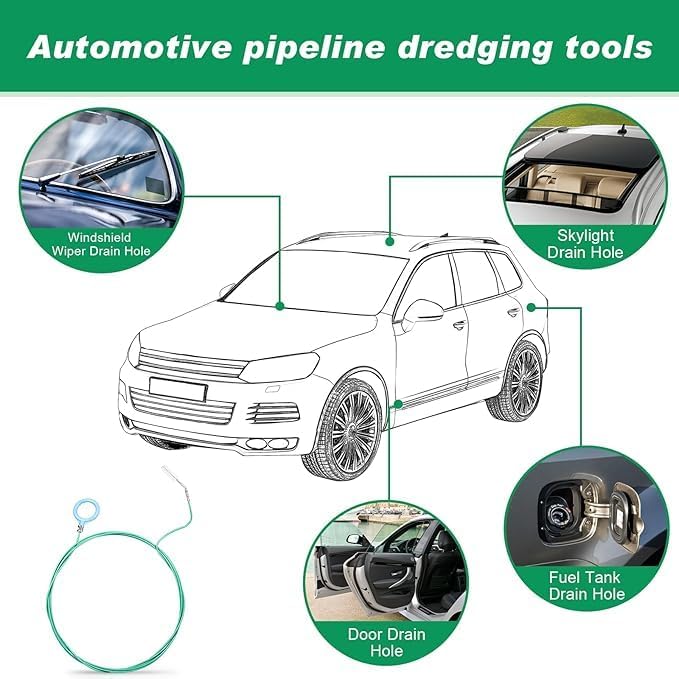 Car sunroof Drain Cleaning Tool, 78 inch Long car Pipe Cleaner, Flexible Pipe - Image 4