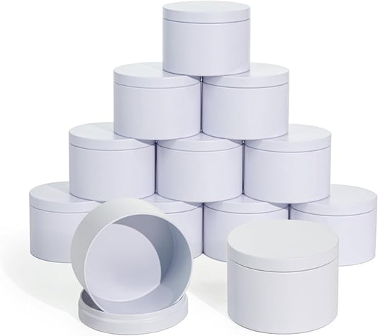 Tins With Lids, 3 Wicks Containers 12 Pack 14oz/420ml Seamless Bulk by Tobeno1candlemakingsupplier