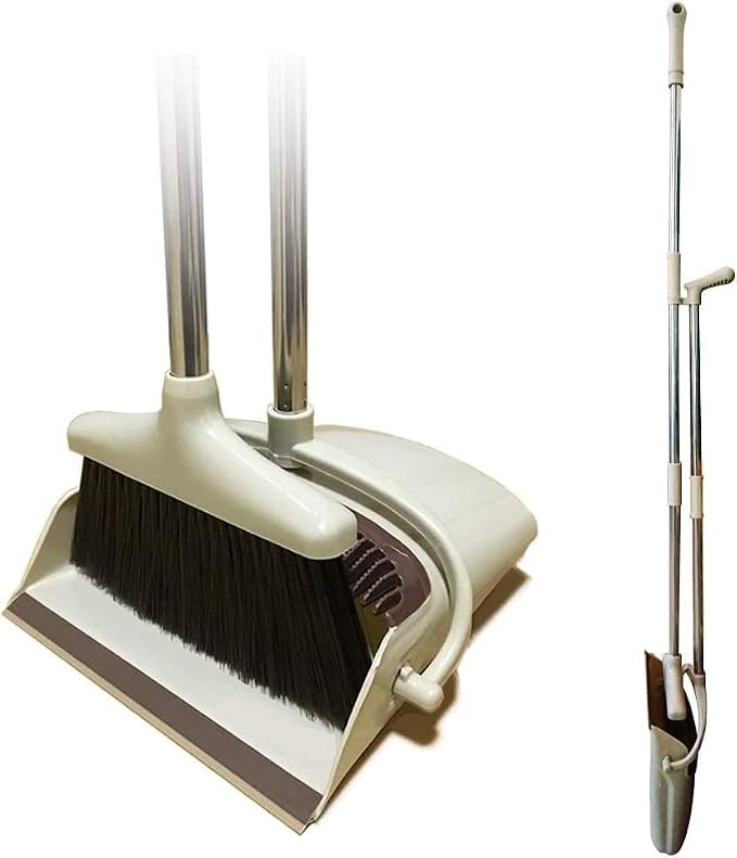 Broom and Dustpan Set Lightweight Upright Lobby Broom and Dust Pan Combo - Image 2