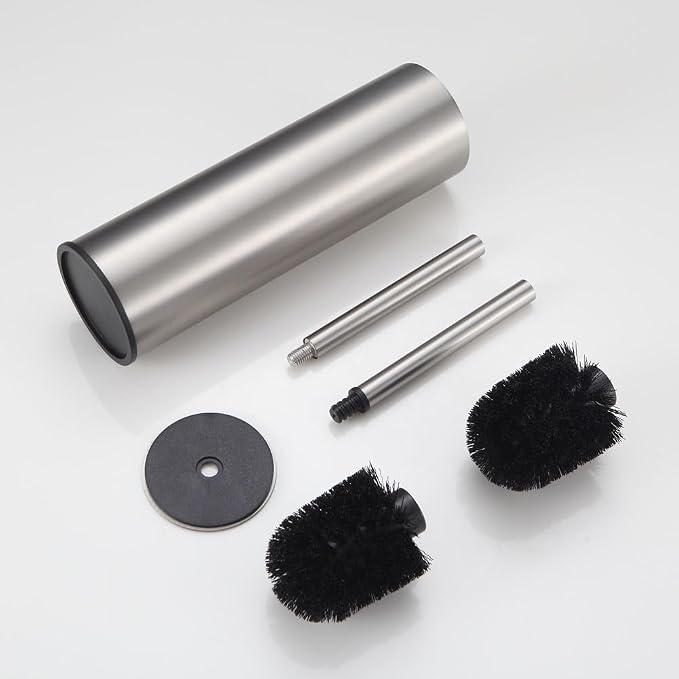 Toilet Brush and Holder Set Brushed Nickel Stainless Steel, 304 Heavy Duty - Image 6