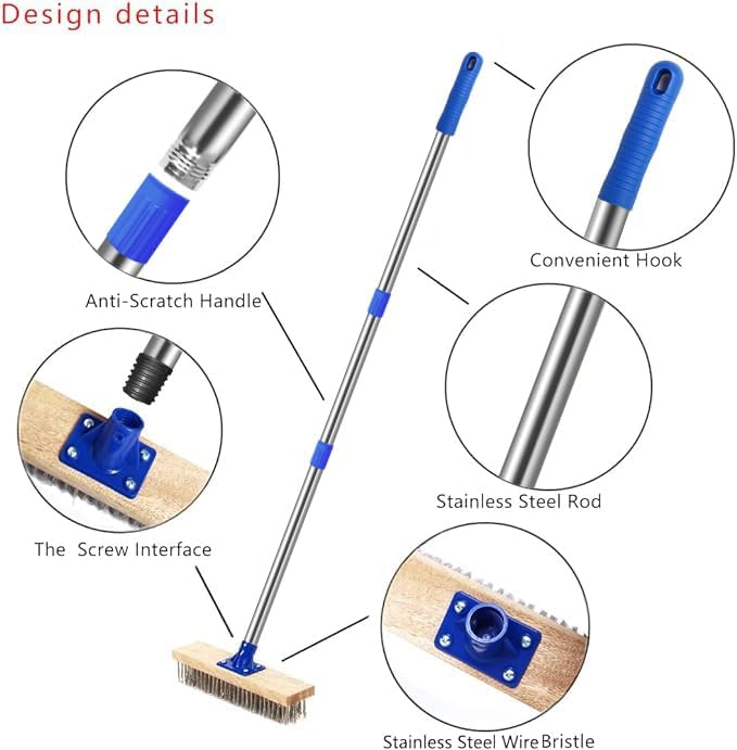 MEIBEI Deck Brush, Stainless Steel Wire - Image 3