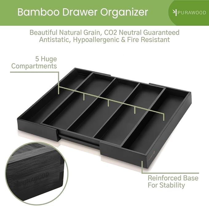 Purawood Kitchen Drawer Organizer - Image 3