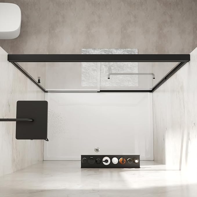 Glass Sliding Shower Door 56-60" W x 72" H, Semi Frameless Double Sliding - Image 8