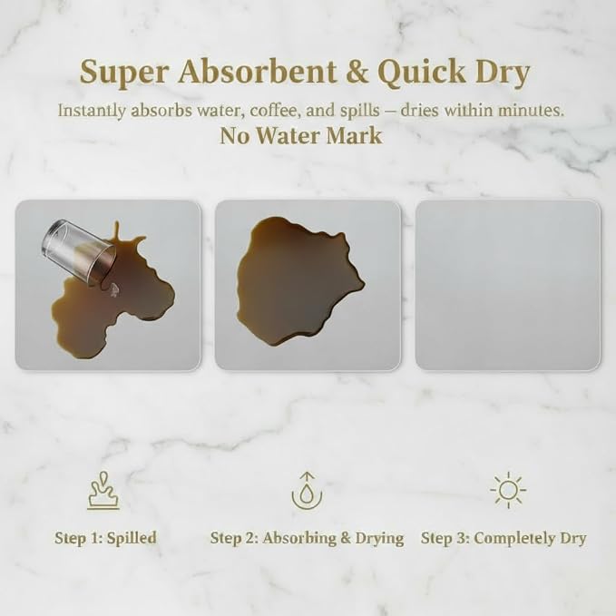 Dish Drying Mat Super Absorbent – 16" x 18" Coffee Mat - Image 5