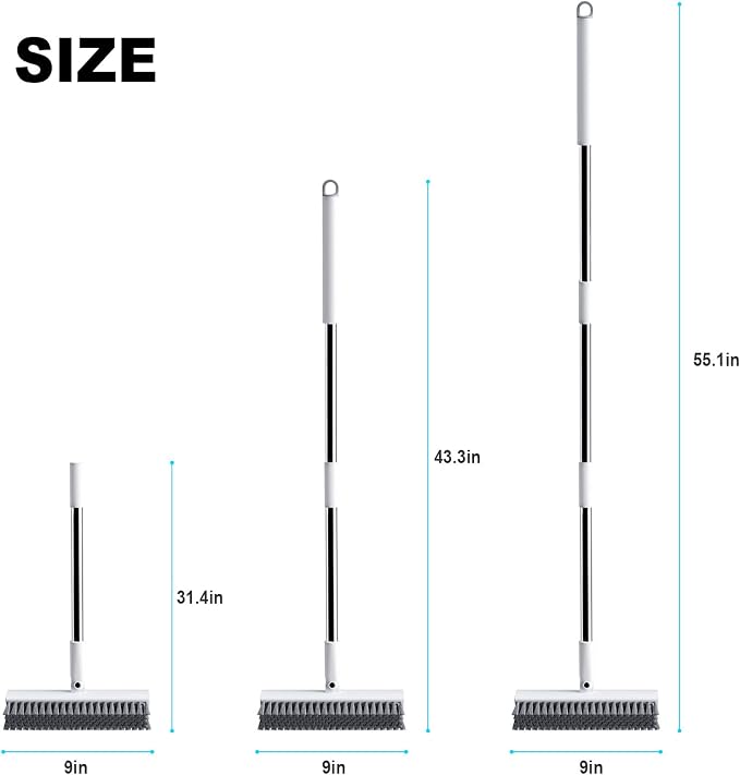 Floor Scrub Brush with Long Handle, Heavy-Duty Stiff Bristles, V-Shape Floor - Image 5