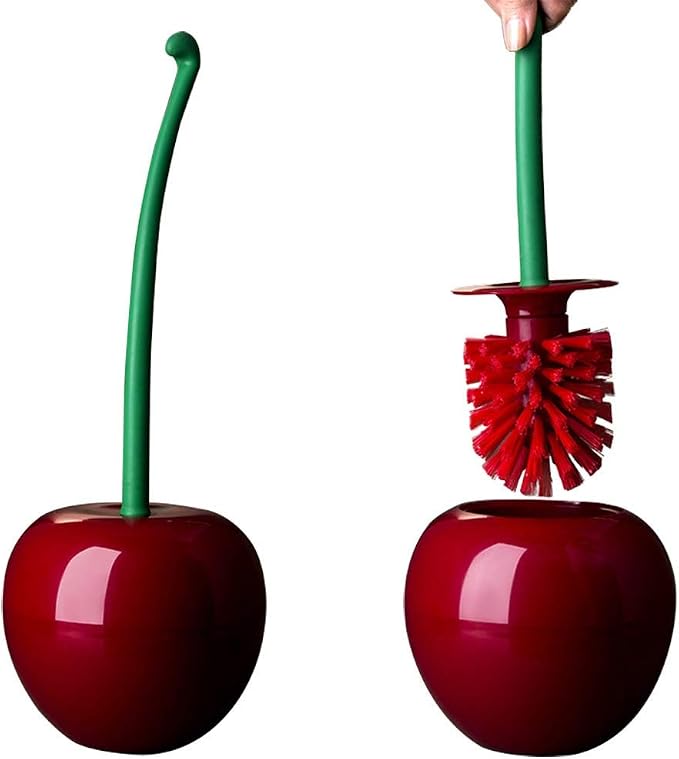 Dora Bridal Toilet Brush and Holder Set, Cherry Toilet Brush Set, Cute Toilet by DoraBridal
