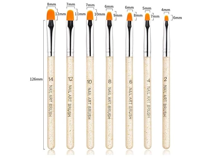 7Pcs Uv Gel Nail Brush, Poly Extension Gel Brush, Nail Art Tips Builder - Image 4