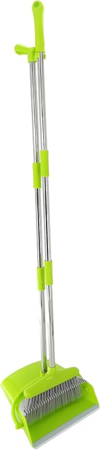 Extendable Long Handle Broom and Dustpan Set, Stainless Lightweight Upright - Image 3