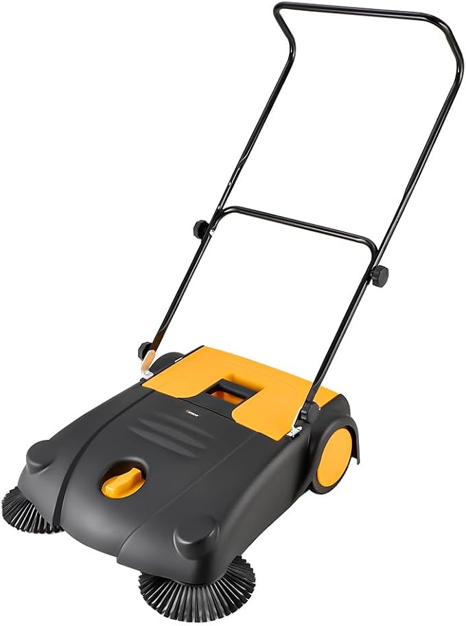 Hoteche 28-Inch Walk Behind Outdoor Manual Push Floor Sweeper, 4-Gallon Capacity by HOTECHE
