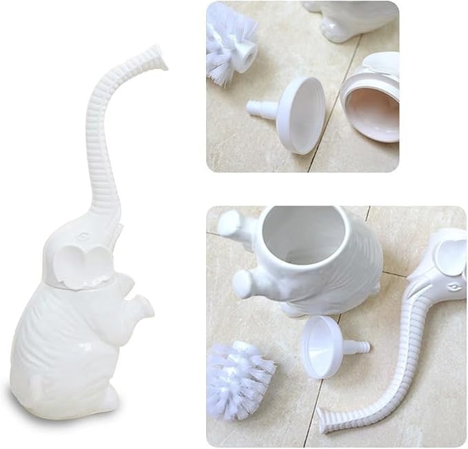 Toilet Brush and Holder Set, Modern Ceramic Toilet Bowl Brush Holder, Cute - Image 8
