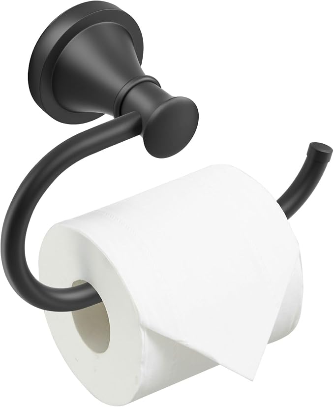 BESy Matte Black Toilet Tissue Paper Holder Matte Black Bathroom Accessories by BESy