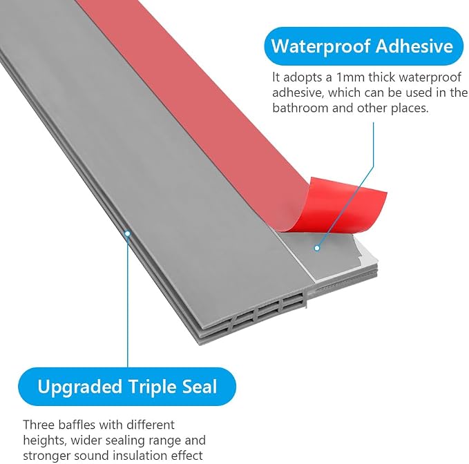 Ainiv Door Draft Stopper Under Door Seal, Adhesive Under Door Sweep Weather - Image 4