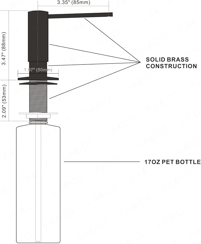 Matte Black Built in Dish Soap Dispenser - Image 6