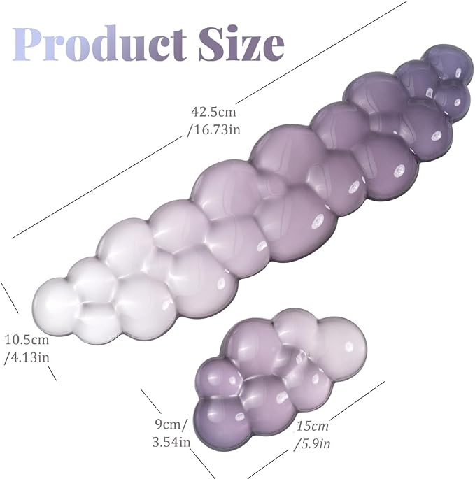 Gel Keyboard Wrist Rest Cloud Set, - Image 6