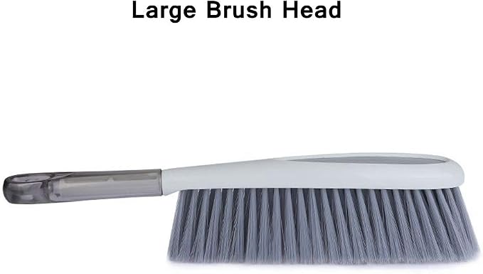 Hand Broom, 14 inch Large Counter Duster, Slightly Stiff Plastic Bristle Brush - Image 8
