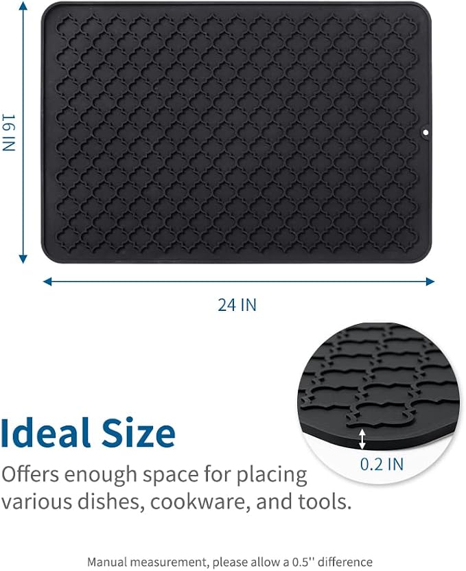 AMOAMI-Dish Drying Mats for Kitchen Counter-Silicone Dish Drying Mat-Kitchen - Image 6