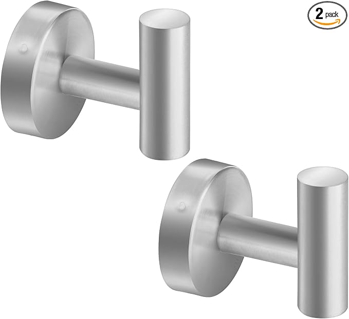 Towel Hooks, SUS 304 Stainless Steel Hooks, Heavy Duty Door Hanger Towel Robe by Augegel