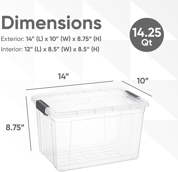 Superio Storage Bins with Lids, Stackable Totes, BPA Free, Odor Free, Organizer - Image 3