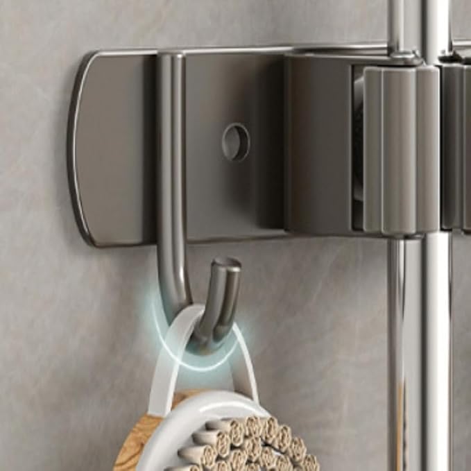 Wall Mount Mop and Broom Holder – Heavy Duty SUS304 Stainless Steel Organizer - Image 2