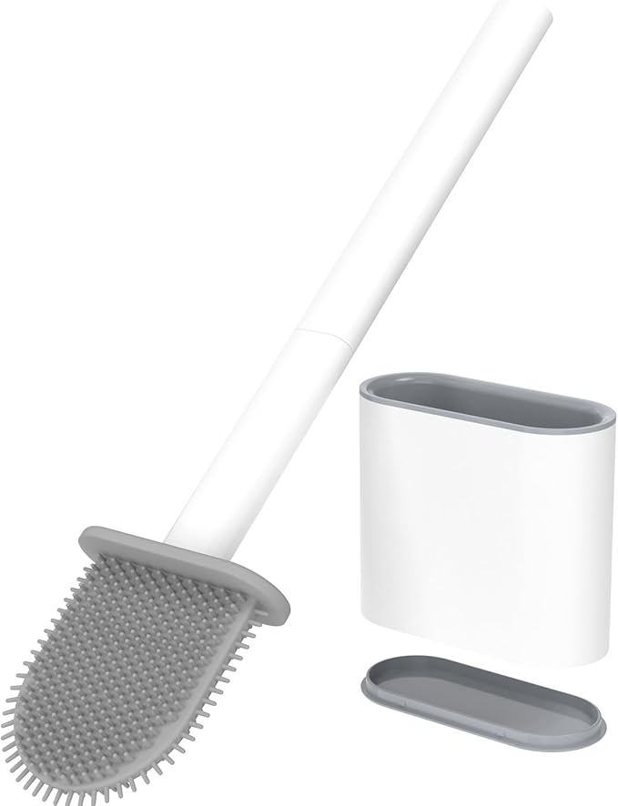 RV Toilet Bowl Brush by, Silicone Bristles, Wall-Mounted, Anti-Roll & Anti-Drip by Dealsgogo