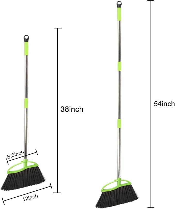 Soft Bristles Green Angle Broom Long Handle Indoor Broom - Image 2