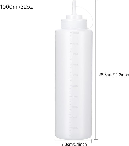 Condiment Squeeze Bottles Ketchup Dispenser, 4 Pack 32oz Squeeze Bottles - Image 2