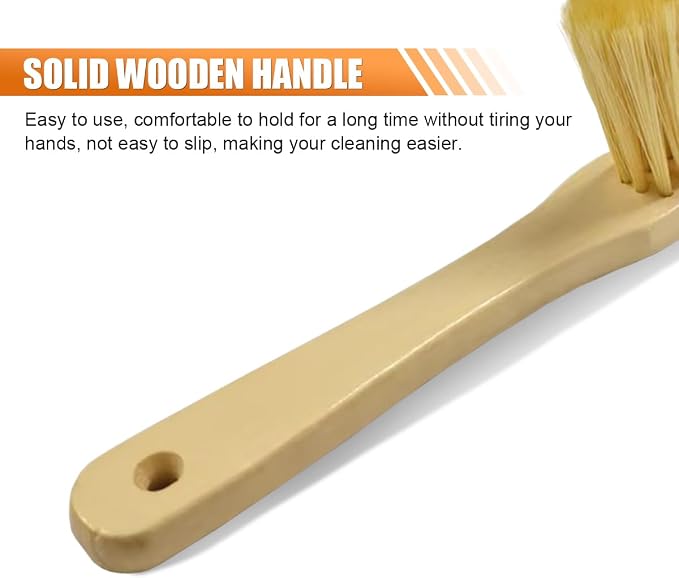 Wooden Auto Interior Dust Brush, Long Handle Car Detailing Brush, Air Vent - Image 5