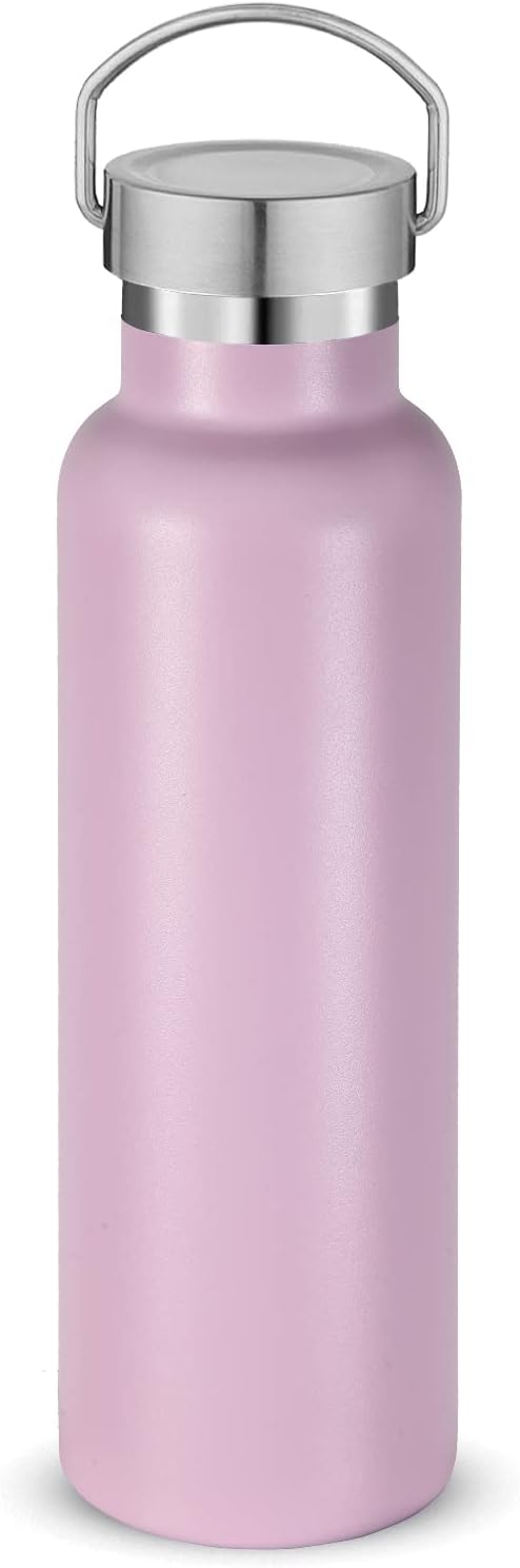 Neihepal Pink Stainless Steel Water Bottles, 20 Ounce Vacuum Insulated Double by Neihepal