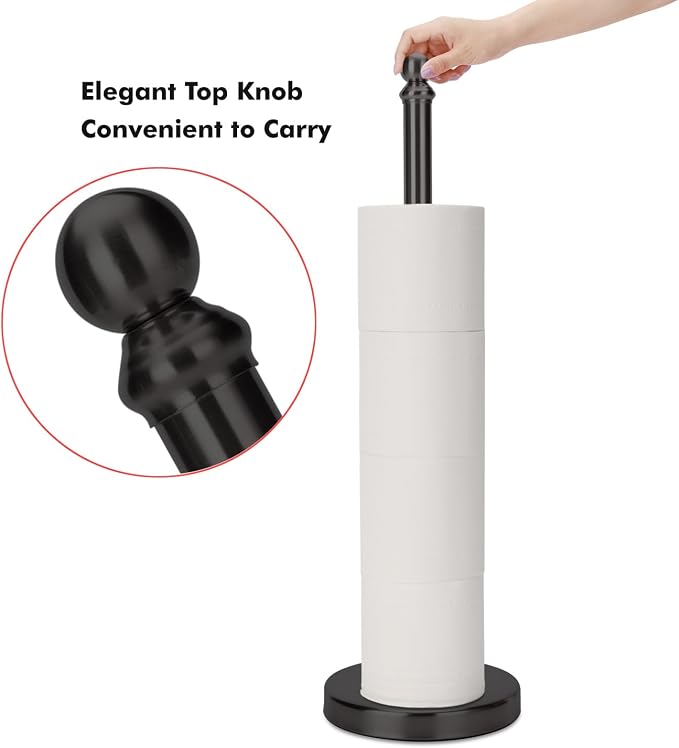 Toilet Paper Holder Stand Holding Up to 5 Paper Rolls, Free-Standing Spare - Image 4