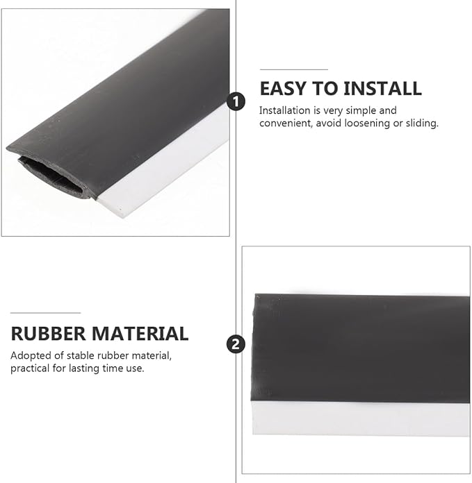 8pcs Dustpan Rubber Edge Replacement Strips 26cm Soft Black Rubber Lip - Image 3