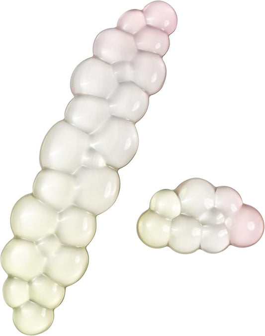 Ergonomic Cloud Silicone Gel Keyboard and Mouse Wrist Rest Set – Clear Wrist by Sumgsn