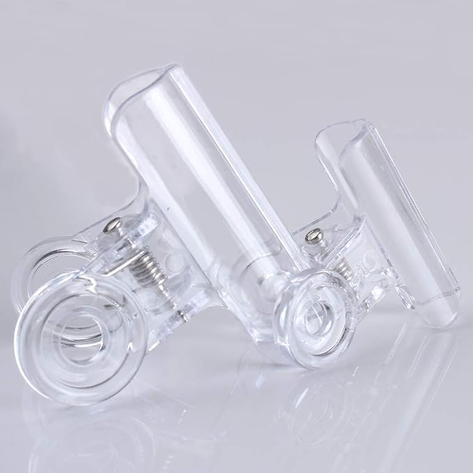 30 Pack Plastic Clear Clips Clamps, 1-1/2 Inch and 2 Inch Sizes - Image 4