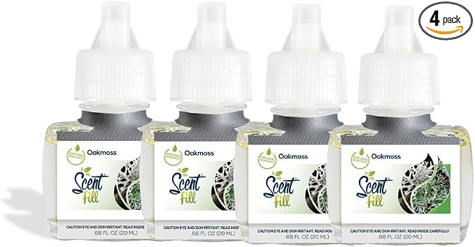Scent Fill Oakmoss Plug in Air Freshener, 4 Scented Oil Refills by ScentFill