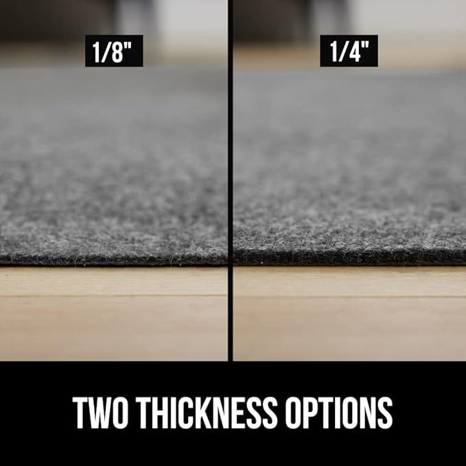 GORILLA GRIP Felt and Natural Rubber Stay in Place Slip Resistant Rug Pad, 1/4in Thick, 2x4 FT Protective Padding Under Area Rugs, Cushioned Gripper Pads, Carpet Runners, Hardwood Floors Protection