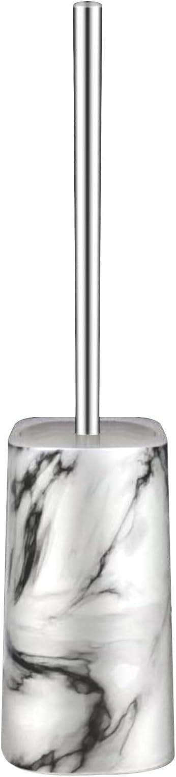Marble Colored Toilet Brush and Holder Set, Stainless Steel Long Handle and by Unknown