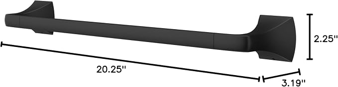 Pfister Bruxie Bath Towel Bar for Bathroom, Wall-Mounted, Matte Black Finish - Image 8