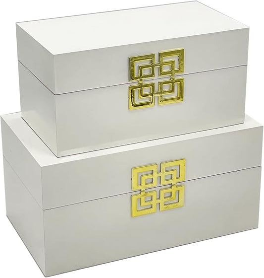 Galt International Large & Small Decorative Storage Box w/Hinged Lid - Image 2