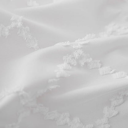 Bed Skirt Queen Size Ruffled Bed Skirt with Split Corners, 18 Inch Drop Dust Ruffle Bed Skirts with Platform, Boho Tufted Shabby Chic Queen Size Bed Skirts, White