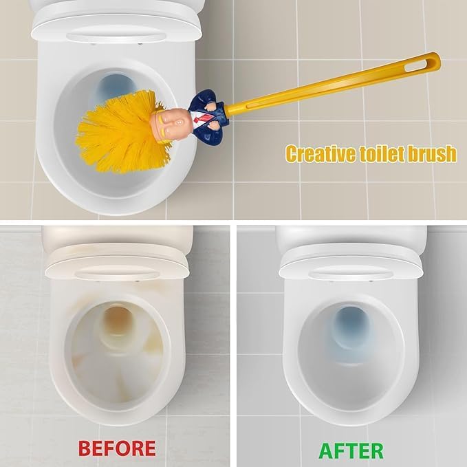 3 Set Trump Toilet Brush with Holder，Make Toilet Clean agin Trump Toilet Brush， - Image 4