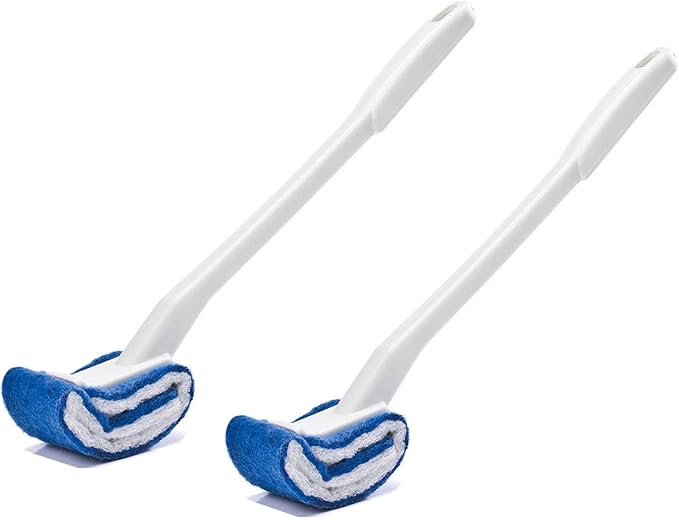 Toilet Brush Bowl Brush Bathroom Brush Under Rim Toilet Brush Scracth-Free by JWCE.