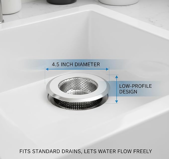 4.5 Inch Kitchen Sink Strainer Basket 2-Pack – Stainless Steel Anti-Clogging - Image 6