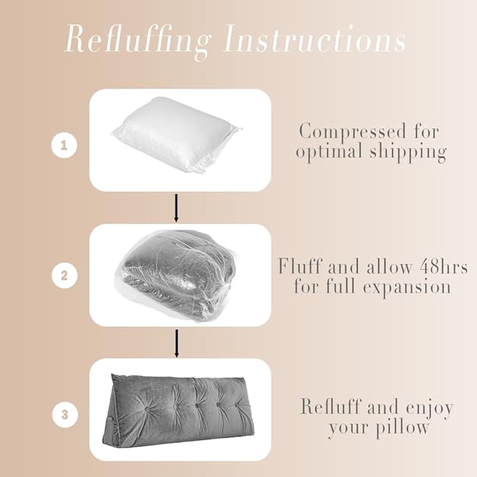 Queen Size Headboard Pillow Wedge Long Backrest Positioning Support for Daybed Wedge Bed Rest Reading Pillow with Side Pockets Bolster Cushion