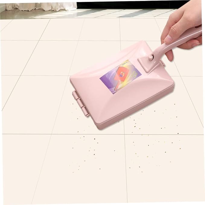 Carpet Debris Brush Double-Roller Sofa Sweeper Handheld Dusting Cleaner Pink - Image 4